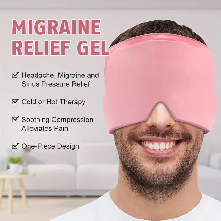 Migraine Relief Cap | Ice Gel Hot & Cold Therapy Hat for Headache, Eye Mask & Stress Pain Relief