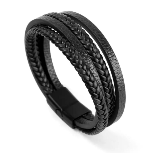 Black Braided Bracelet for Men