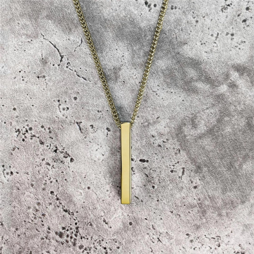 Golden Vertical Bar Pendant Necklace