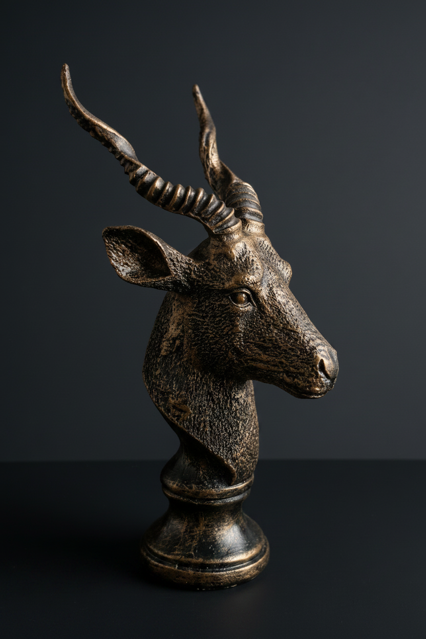 Markhor Bust - Dark Background Clean